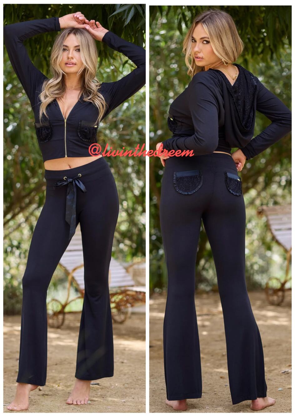 Beach Bunny Bunny Booty Pant & Rocky Zip Hoodie Charcoal SZ M $266